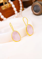 Orecchini in quarzo rosa